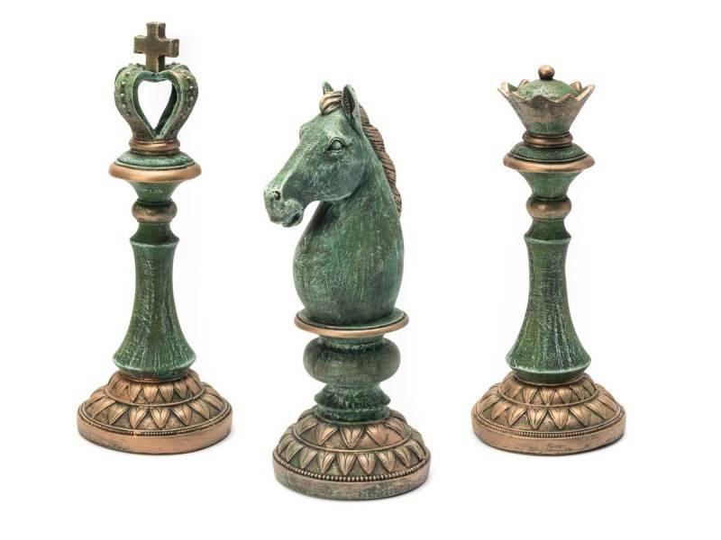 Equipe de figuras de xadrez (Rei, Dama, Bispo, Cavalo, Torre e