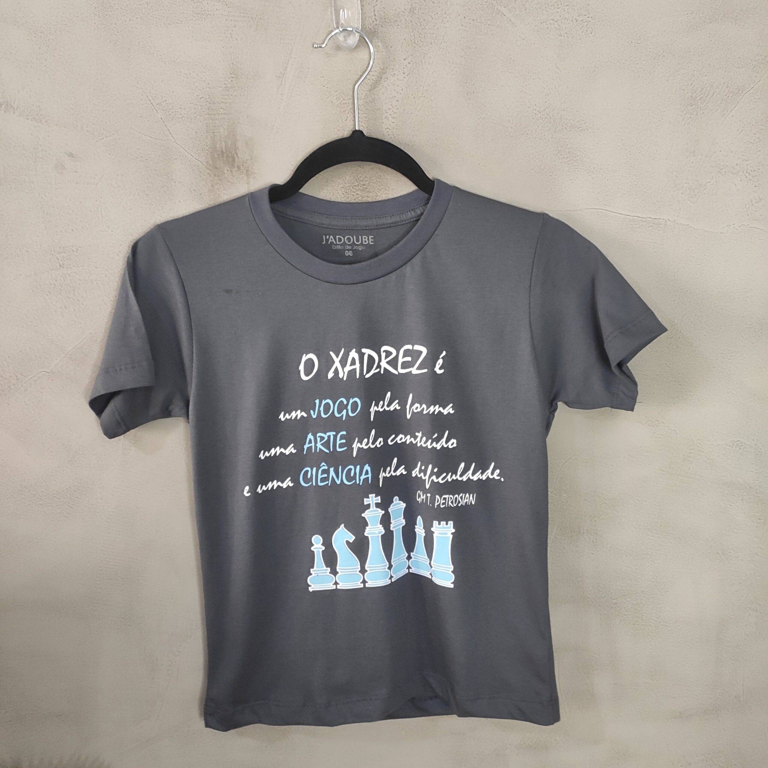 Camiseta infantil Xadrez jogo arte e ciência